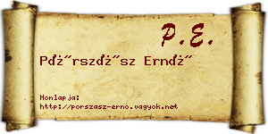 Pórszász Ernő névjegykártya