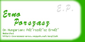 erno porszasz business card